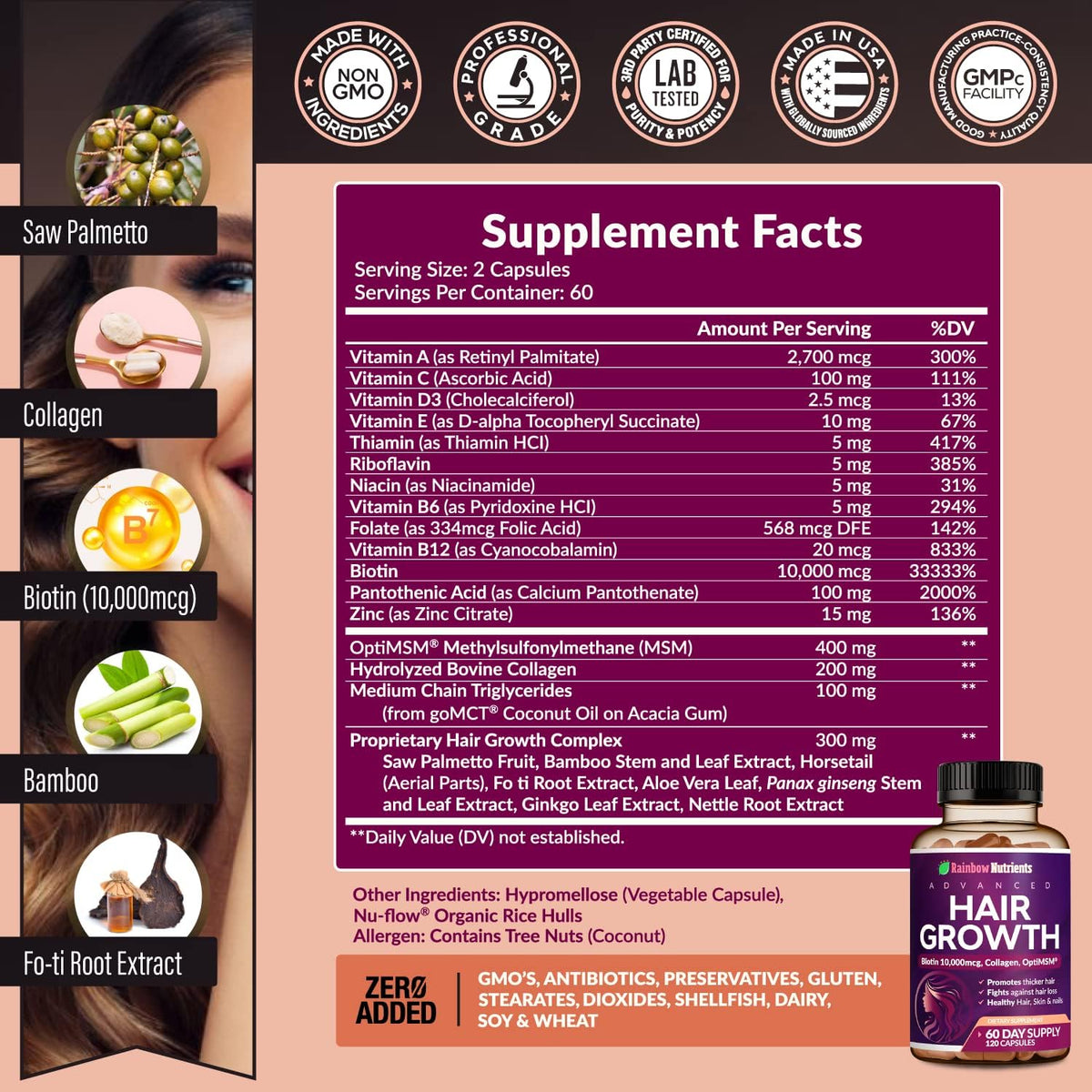 HAIR GROWTH ADVANCED X120 Capsulas